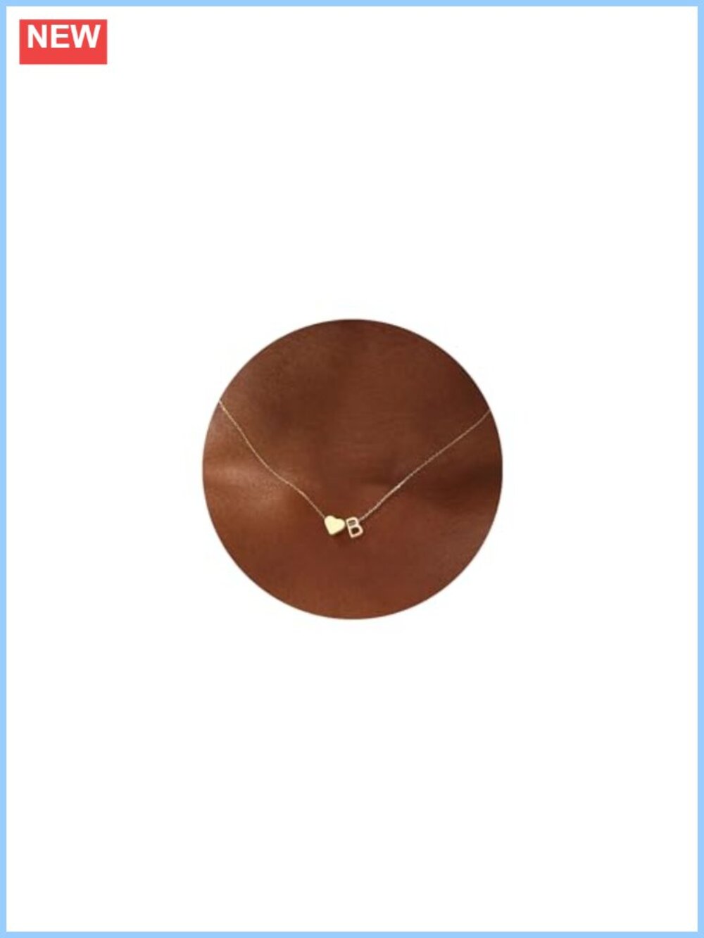 18K Gold Plated Heart Initial Necklace Pendant
